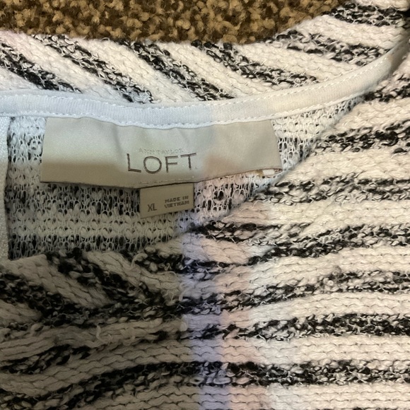 ANN TAYLOR LOFT COTTON BLEND STRIPPED SWEATER - Picture 4 of 7